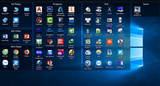 Install a third-party app to manage desktop icons
