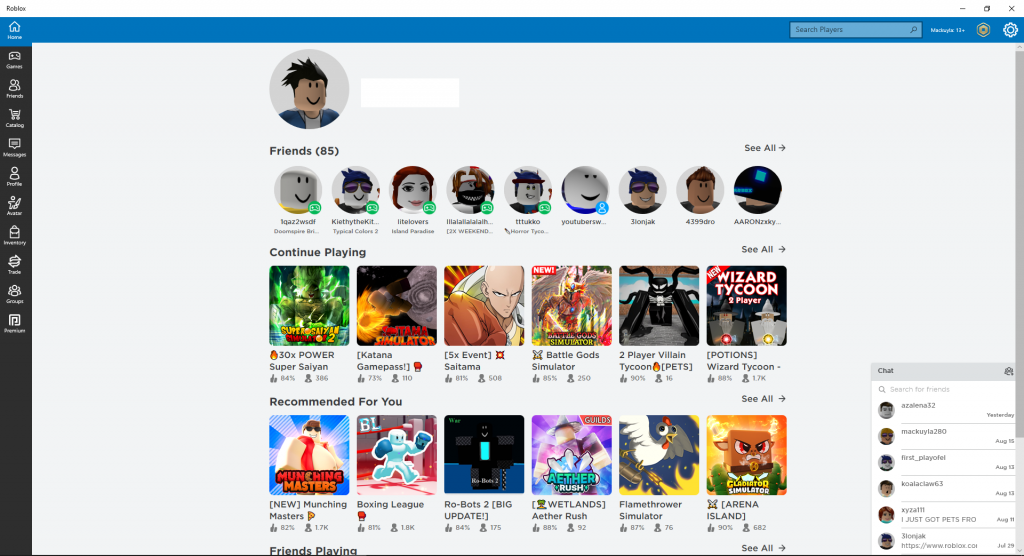 Roblox Dashboard