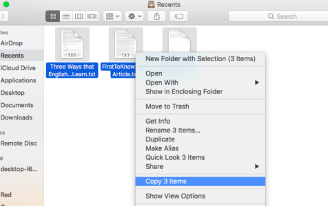 Copying Files on Mac