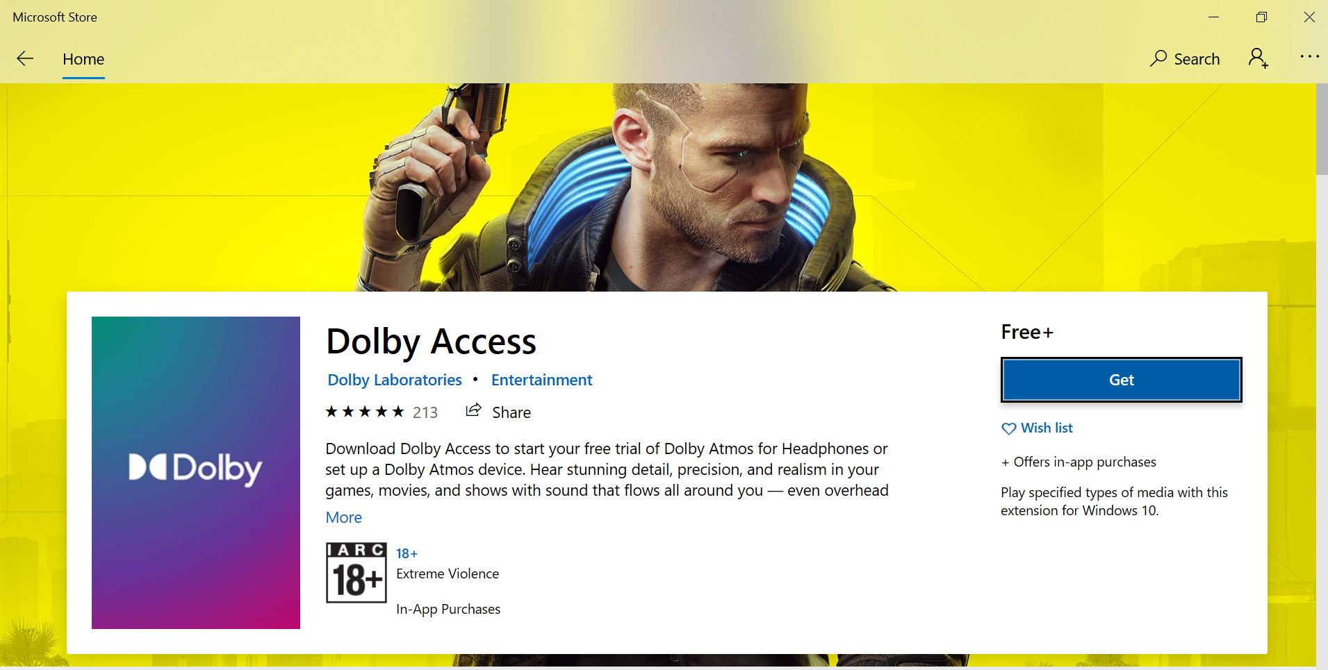 Dolby access windows