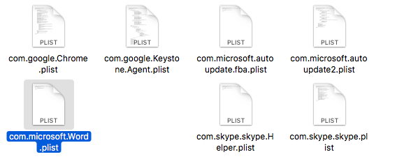 Microsoft Word Plist File