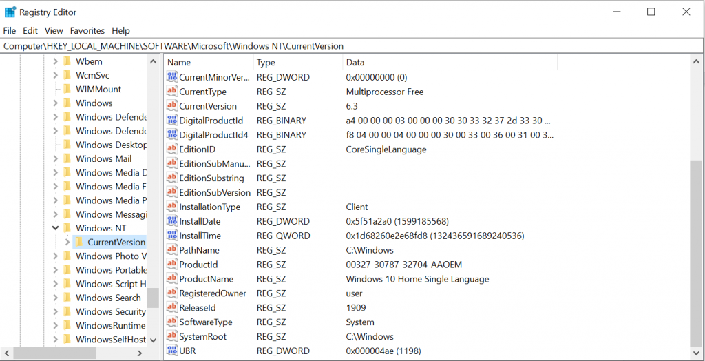 Windows Registry Editor