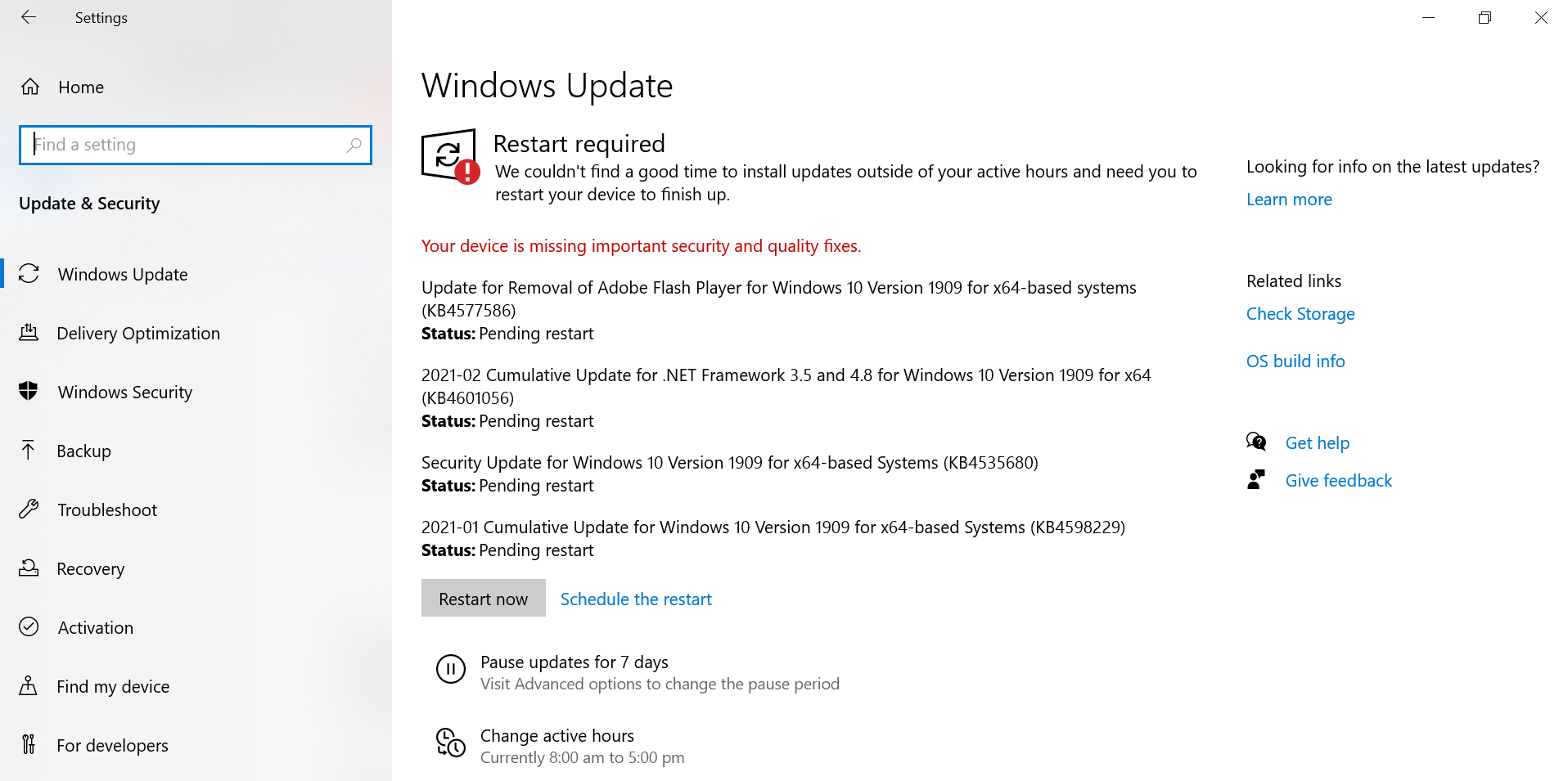 Windows Update - Restart Required