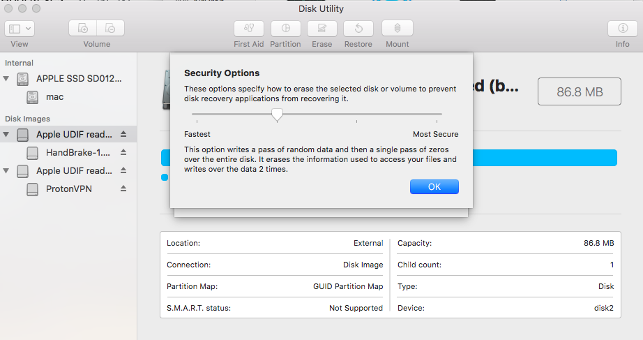 erasing disk utility mac