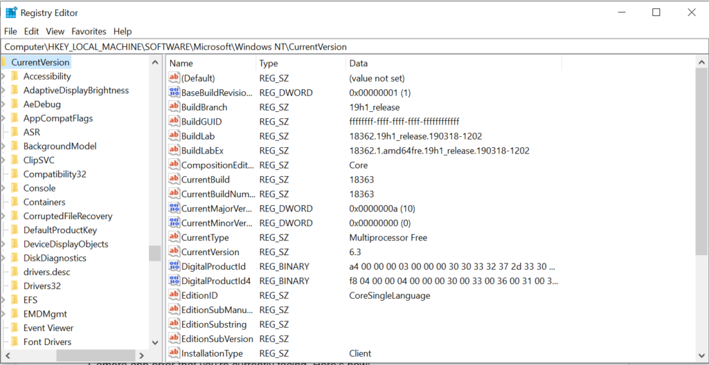 Registry Editor