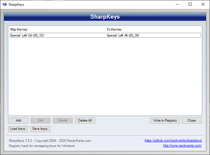 sharpkeys windows 10