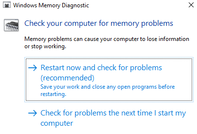 Windows Memory Diagnostic