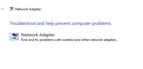 Network Adapter Troubleshooter