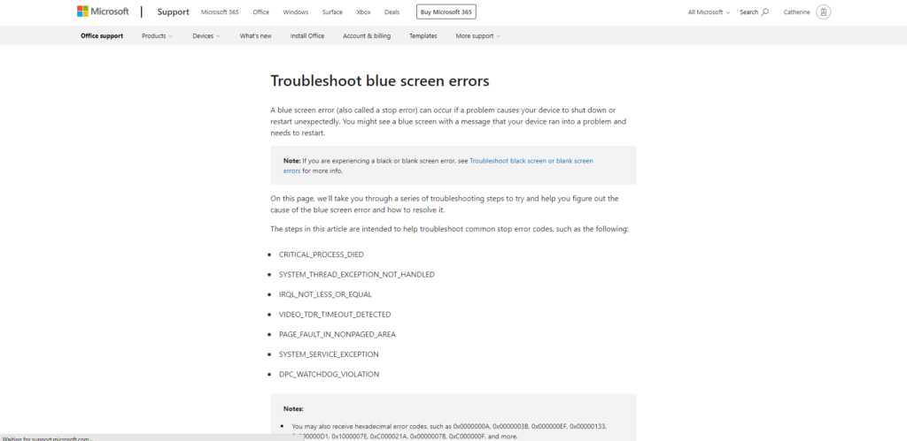 Troubleshoot Blue Screen Errors