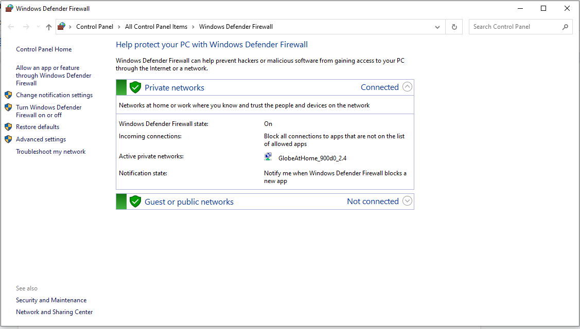 Windows Defender Firewall