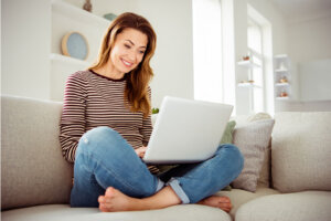 Lady Sitting On A Couch