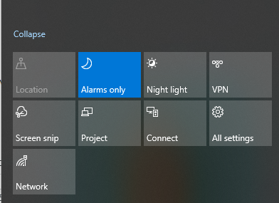 windows action center