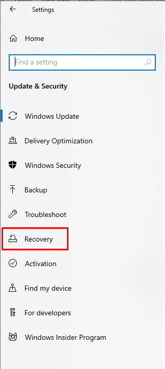 Recovery Tab