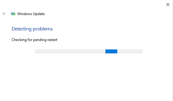 Windows Update Troubleshooter - Detecting Problems