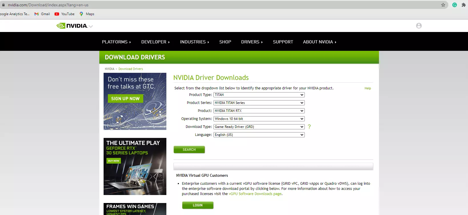 Update NVIDIA Drivers Manually by Downloading Them on NVIDIA’S Website