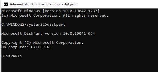 Use the DiskPart Command