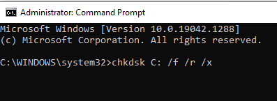 Perform the CHKDSK Command