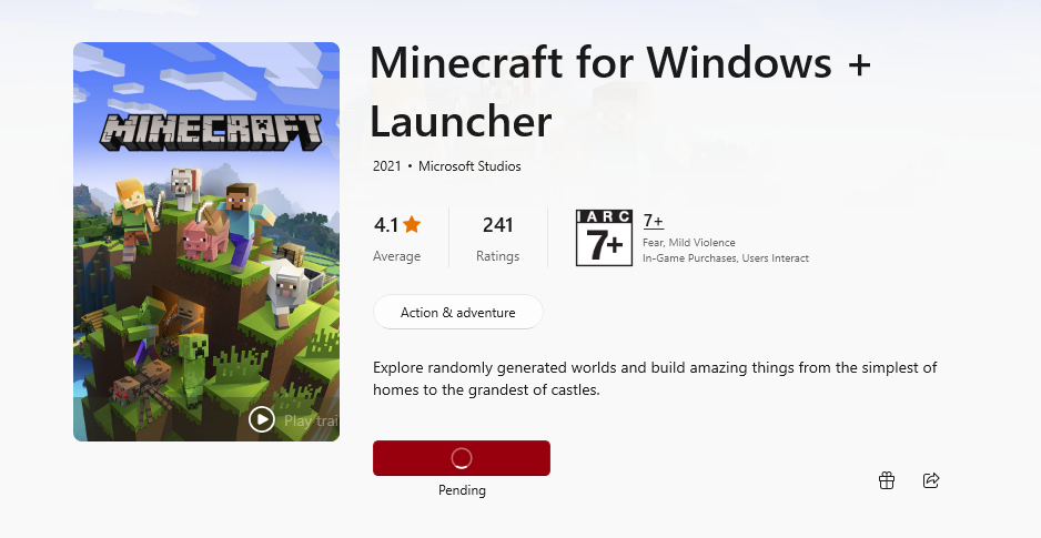 Download the Minecraft Launcher from Microsoft Store