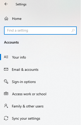 Click Family and Other People and select the Add Someone Else to This PC option