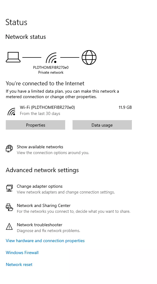 Check your network status