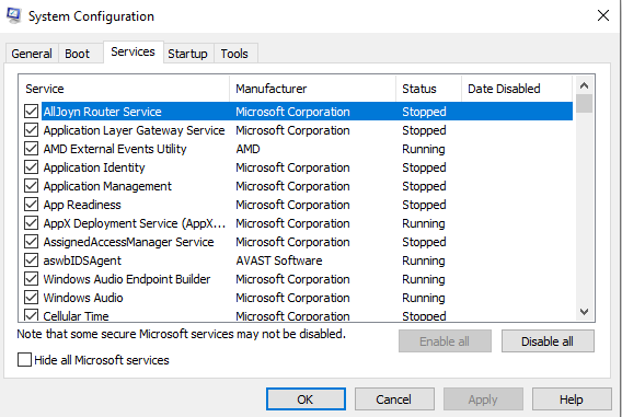 Rule out third-party applications as the source of the error