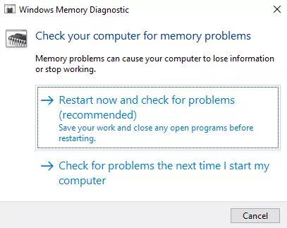 Use the Windows Memory Diagnostics tool