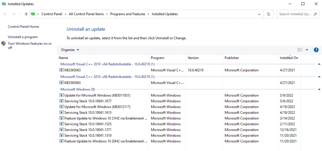Uninstall recent Windows updates to see if your problem goes away