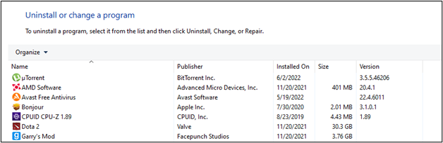 Completely uninstall and reinstall the faulty application