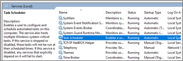Probably you should restart the Task Scheduler service