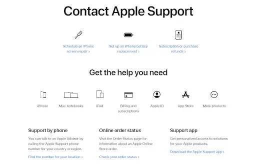 Seek Help from Apple Support