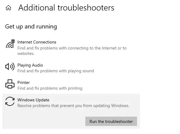 Running the Windows Update Troubleshooter can assist you in identifying and resolving software issues on your computer
