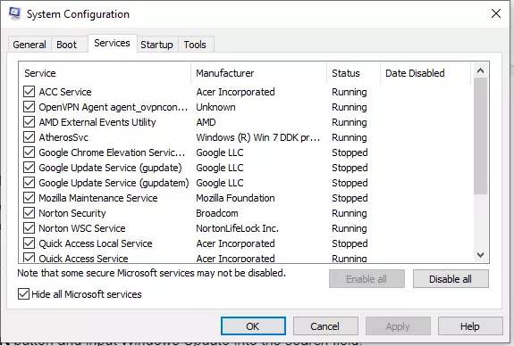 Before performing a clean boot, ensure that you are logged in to your computer with an administrator account