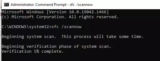 Running SFC can be your best bet for resolving the 0x80070005 error
