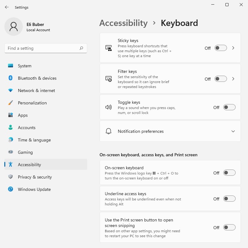 Keyboard Accessibility