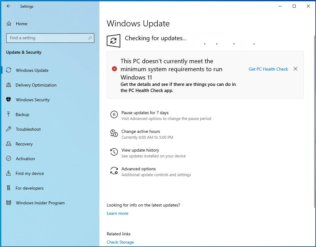 Updating drivers Windows 10 screenshot