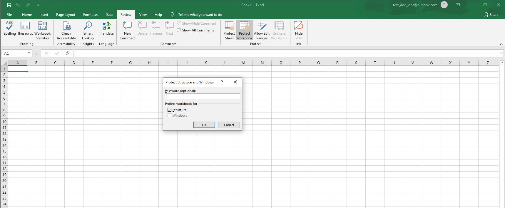 Excel file protection Windows 10